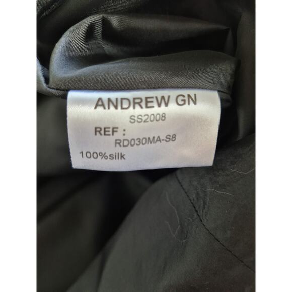 Andrew Gn Dress Sz 8 Silk France Blue Black Mini Cocktail Holiday Wedding Luxury - Picture 5 of 9